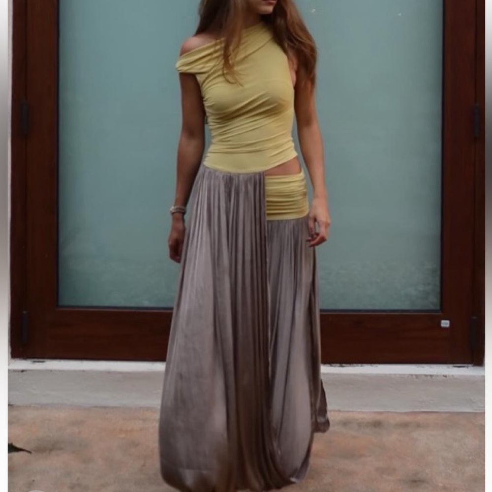 ISO: Bec + Bridge Serene Boatneck Maxi Cut Out Dress in Citrus